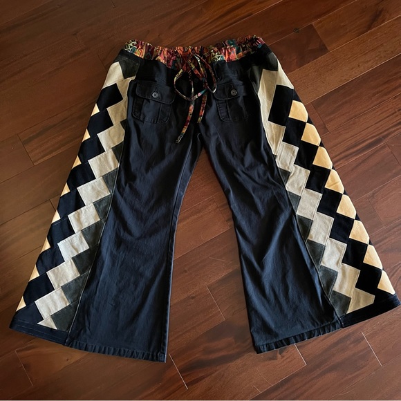 Phish Pants - Phish Donut Patchwork Corduroy Pants - Blue Tan Adjustable Waist XXL